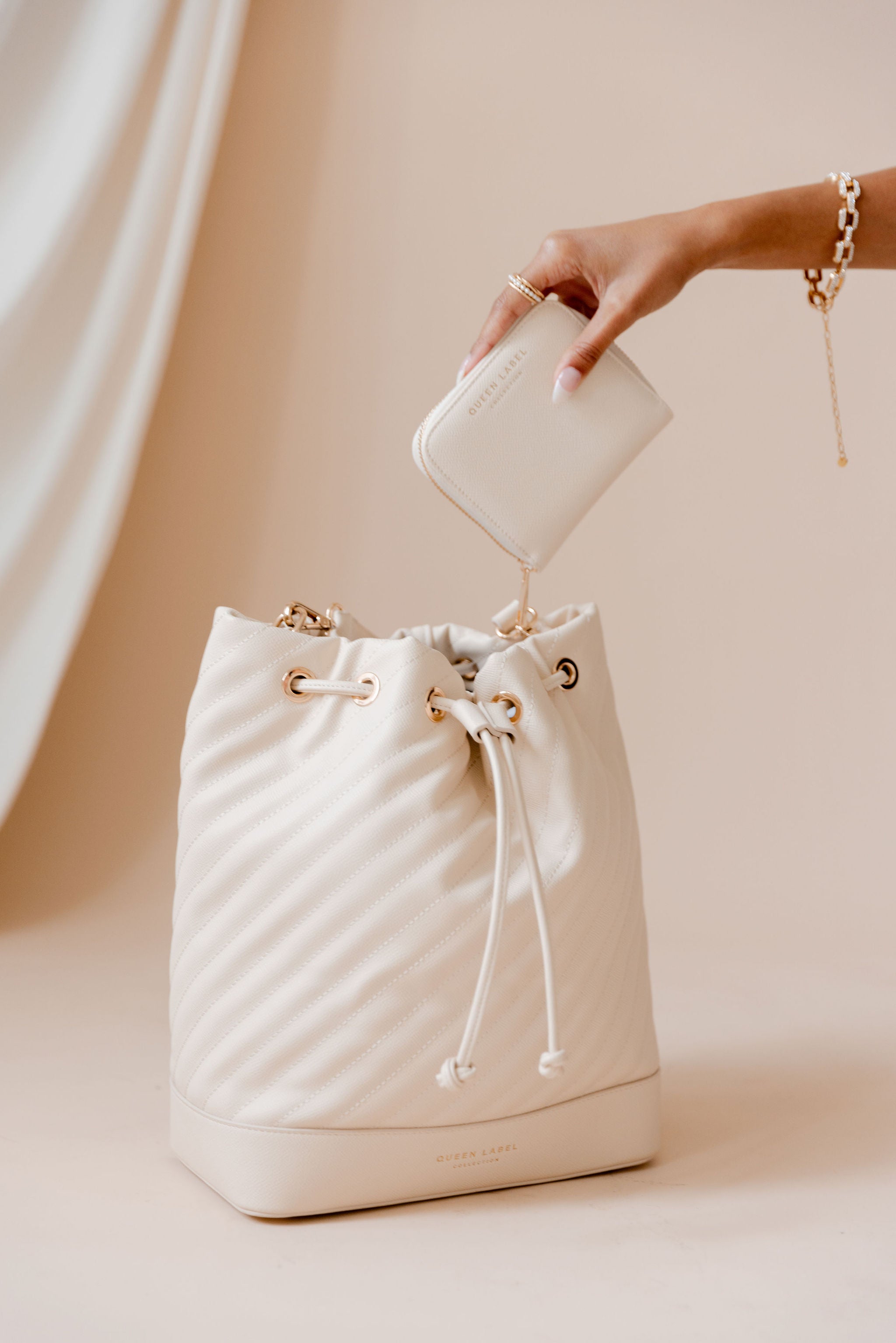 Creme popular and Carmel Bucket Bag